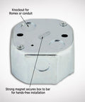 Saf-T-Brace 3 Teeth Twist And Lock Heavy-Duty Install Bracket dual-mount electrical box with Romex knockout