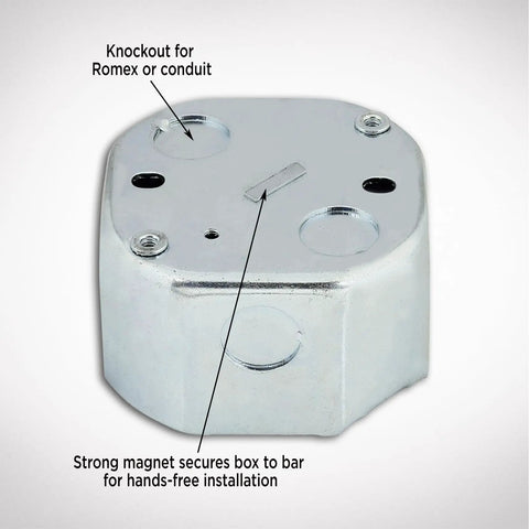 Saf-T-Brace 3 Teeth Twist And Lock Heavy-Duty Install Bracket dual-mount electrical box with Romex knockout