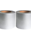 Two rolls of Butyl Waterproof Repair Tape 5cm By 5m Ultra Weatherproof Sealant for Roof Leaks and Cracks, white material.