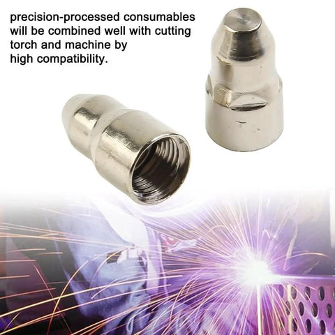Get These 20-Pack Plasma Cutting Torch Consumables For P80, featuring high-quality, precision electrode tip nozzles for efficient metal slicing.