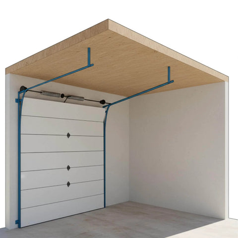 Heavy Duty 2mm Steel Garage Door Track Rails With R12 Radius Curved Design, Horizontal Tracks For 7 Foot High Doors visible