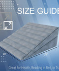Chillax With This Awesome Adjustable Inflatable Wedge Pillow From Boyd Sleep, Featuring A Snazzy Electric Pump For Easy Air Control And Dual Chambers So You Can Recline In Total Comfort While Sleeping Or Just Hanging Out. Size guide showing dimensions 24x24x12 inches.