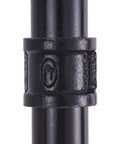 Detailed view of 38 Inch Industrial Pipe Table Legs Black Powder Finish, showing steel material and threaded design.