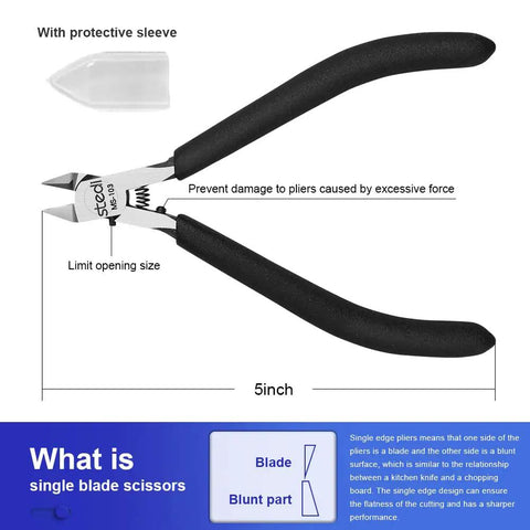 5 Inch Model Nippers With Ultra Thin Single Edge Blades And Plastic Case For Gundam Model Kits showing protective sleeve