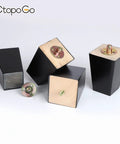 Six Inch Wooden Furniture Legs Set Of Four Black Square Mid Century Modern Replacement Feet For Couch Sofa Armchair Table