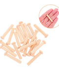 20 Piece Miniature Solid Wood Nails For Crafting And Woodworking T Shaped Round Pegs Perfect For Train Wheel Projects And Tiny Pin Nail Work