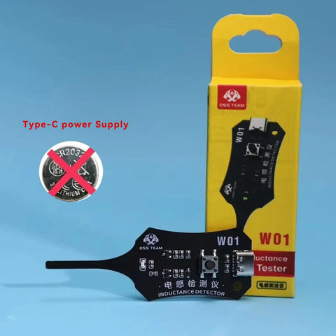 Type C Inductance Tester For Phone Motherboard Coil Detector And Circuit Board Inductor Scanner Quick Fault Check Tool On Site Repair Handy Portable Electronic Repair Gadget, black tester with yellow box