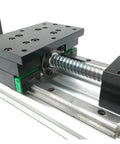 Close up of Heavy Duty Dual Linear Actuator Kit With SFU1610 Ball Screw and 1200mm Travel Table for CNC Routers.