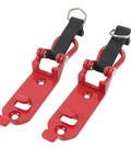 Two Pack Heavy Duty Roof Rack Shovel Holder With Metal Rubber Clamp Mount for Car Truck Garage Space Saving Tool Organizer Easy Install Red