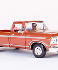 Dope 1979 Ford F150 Diecast Pickup Truck 1 24 Scale Brown Finish With Realistic Interior Details Premium Collectible Model Car For Display Giftable Licensed Die Cast Replica side view