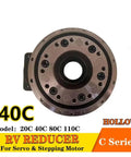 Badass Precision Cycloidal Pinwheel RV Reducer 190BX Hollow Shaft Gearbox With 400 Watt Servo Motor Kit For Industrial Robot Builds And No Nonsense Flange Mounts, close-up of hollow RV reducer.