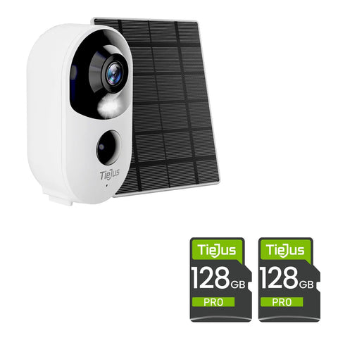 Outdoor Battery Powered Security Cam With 3MP HD Night Vision 2 Way Audio PIR Motion Detection Spotlight And Siren 2.4GHz WiFi IP66 Weatherproof Cloud Or SD Storage with solar panel and SD cards