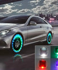 4 Pack Colorful LED Wheel Lights With Motion Sensor For Cars Bicycles And Motorcycles Valve Stem Hub Cap Tire Lights Solar Powered