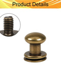 50 Sets Of 8mm Ball Head Stud Screws And Mushroom Nut Chicago Screw Set For Leather Craft Upholstery Jewelry Making And DIY Projects Two Piece Stud And Nut Fasteners For Secure Easy Assembly, bronze zinc alloy screw post close-up