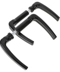 Two Pack European Style Gate Handles With Pins For Outdoor Fences And Garden Gates, Heavy Duty, Black Iron Handles