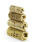 Copper Barrel Cabinet Hinges Set For Hidden Concealed Cylindrical Brass Doors, 4 Pack, adjustable soft close mechanism.