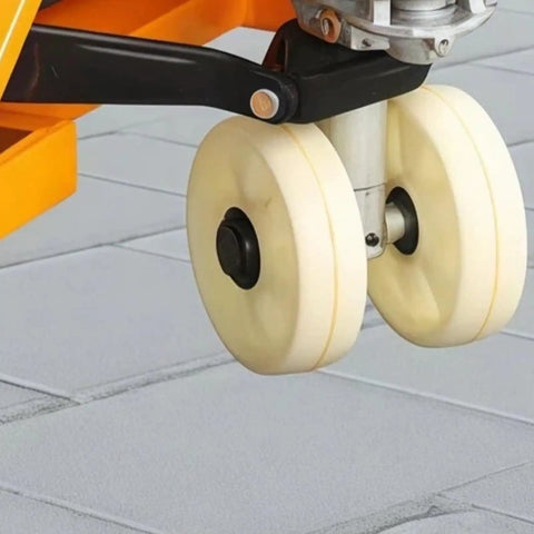 Heavy Duty Manual Hydraulic Pallet Jack With Dual Wheel Linkage For Warehouse Material Handling That Moves Heavy Pallets Without Breaking A Sweat And Keeps Your Crew Working Smooth All Shift