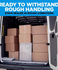 Heavy Duty Shipping Packing Tape Clear 1.88 Inch By 54.6 Yard Roll With Industrial Strength Adhesive on boxes in van.