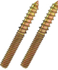 20 Pack Of 1/4-20 X 2 Heavy Duty Hanger Bolts With Snappy Hardened Driver For No Sweat Fastening And Rock Solid Woodworking Builds Made From Tough Rust Proof Carbon Steel - close-up of two bolts