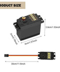 MG995 Micro Servo Motor With 180 Degree Metal Gear High Torque, Digital Standard Servo For RC Gearheads, 12kgcm Stall Torque At 6V And 13kgcm At 7.2V, Fast Positioning And Precise Control For Robots And Projects. product size 4 x 2 x 3.9 cm with 30 cm cable