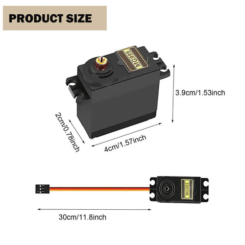 MG995 Micro Servo Motor With 180 Degree Metal Gear High Torque, Digital Standard Servo For RC Gearheads, 12kgcm Stall Torque At 6V And 13kgcm At 7.2V, Fast Positioning And Precise Control For Robots And Projects. product size 4 x 2 x 3.9 cm with 30 cm cable