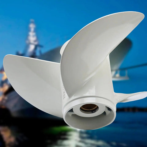 Upgrade Aluminum Outboard Propeller 13 1-4 x 17-K 3-Blade RH 15 Spline For Yamaha Engines 60HP to 130HP White Finish Durable Replacement Marine Prop Direct Fit