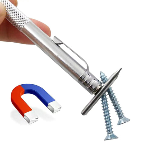 Top Shelf Heavy Duty Tungsten Carbide Scriber Tool With Ridiculously Strong Magnet Plus Twenty Ready Swap Marking Tips For Dead Easy Engraving On Tough Metal Glass Wood Ceramic Surfaces, with screws and magnet.