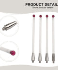 ArtHoval 4-pc CMM touch probe styluses with ceramic stems, Ø6mm pink ball tips, threaded shanks