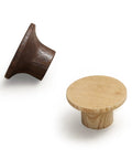 12 Pack Round Wooden Cabinet Door Handles Single Hole Knobs Minimalist Chinese Style Drawer Pulls, two different wood finishes