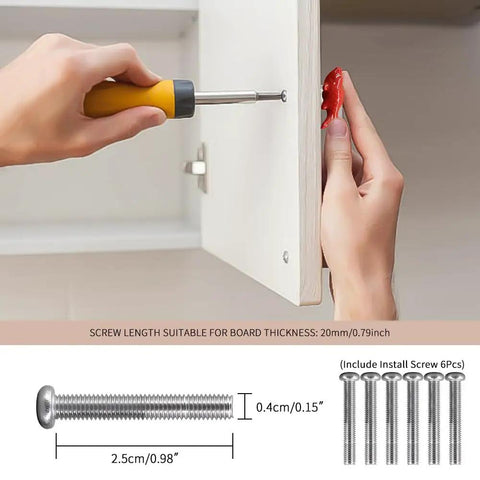 Hand installing Fresh Ceramic Fish Drawer Knobs Set of 6 Sweet Pull Handles for nursery with a screwdriver, showcasing screws.