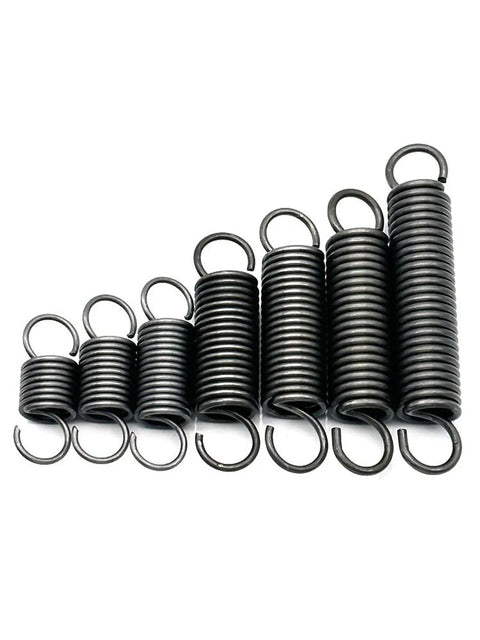Rock Solid Heavy Duty Extension Spring Forged From Premium Spring Steel For Superior Tensile Strength And Reliable Elasticity Ideal For Auto Fixes And Diy Builds Featuring Five Mm Wire Diameter Thirty Two Mm Outer Size And Five Hundred Mm Length arranged in sizes.