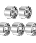 Five needle roller bearings with drawn cup open end; steel, 5/8 in bore, 13/16 in OD