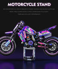 Motorcycle Building Block Set With 476 Pieces, Epic Collectible Display Model on stand, vivid colors and decals