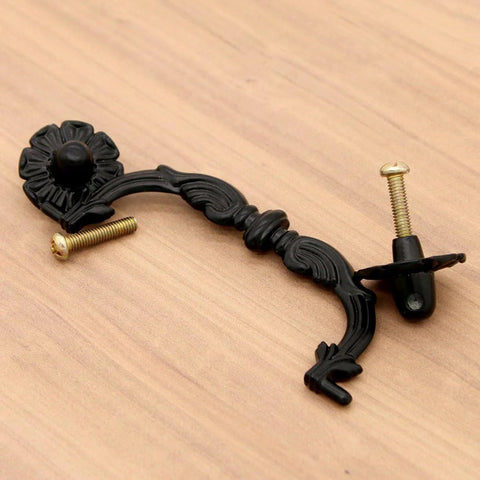 Six Pcs Vintage Black Drawer Pulls Handles Metal Bail Pulls For Cabinets And Furniture Durable Zinc Alloy With Anti Rust Finish