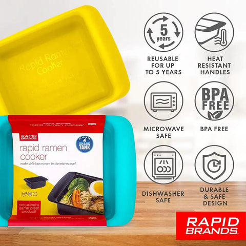 Ramen Microwave Cooker For Quick Bowls In Three Minutes Two Pack Black Dorm Friendly Office Ready Kitchen Gadget BPA Free And Dishwasher Safe packaging