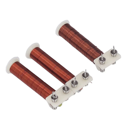Electromagnet Current Tester Set helical coils in copper wiring for portable physics lab kit.