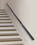 Heavy Duty Wall Mounted Stair Handrail 10 Feet Long Built Tough With Premium Black Stainless Steel For Indoor Outdoor Steps, installed on stairs.