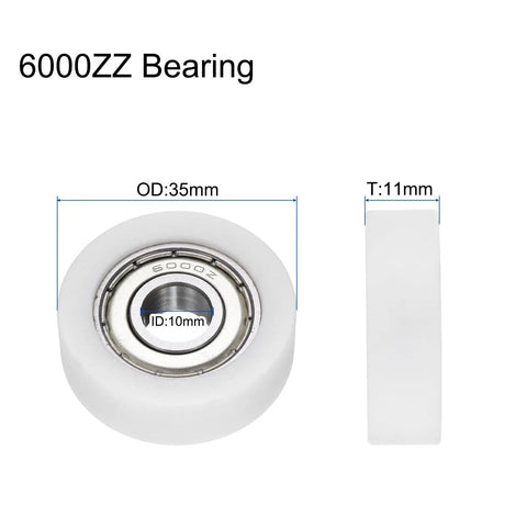 Buttery Smooth Rolls No Sweat Setup Heavy Duty Nylon Bearing Pulleys 6000ZZ bearing 10 35 11mm for cabinets and track systems.