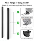 Hella Lightweight 15mm Carbon Fiber Camera Support Rods 12 Inches Pack Of 2 Smooth Matte Finish, compatible with lens support and rail system.