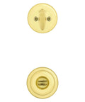 Tylo Entry Knob And Single Cylinder Deadbolt Combo Pack With SmartKey In Polished Brass For A Slick Home Security Upgrade, Easy Install