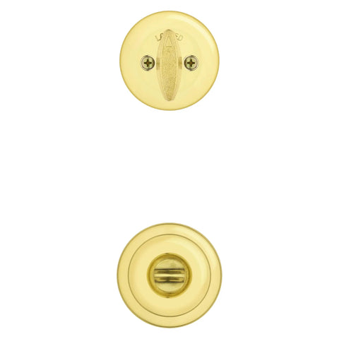Tylo Entry Knob And Single Cylinder Deadbolt Combo Pack With SmartKey In Polished Brass For A Slick Home Security Upgrade, Easy Install
