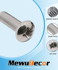 1/4-20 Pan Head Machine Screws 1/2 Inch Full Thread 304 Stainless Steel 18-8 Pack Of 25, close-up view
