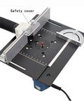 Heavy Duty Aluminum Router Table Insert Plate For Woodworking Routers Rock Solid Precision Mount with attached safety cover.