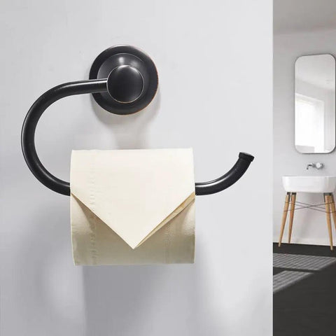 Oil Rubbed Bronze 4 Piece Bathroom Accessories Set wall-mounted toilet paper holder, stainless steel, zinc alloy, rustproof bath hardware.