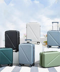 Lightweight 20 Inch Carry On Luggage With Wheels Airline Approved Hard Shell Case TSA Lock Fits Overhead Bins 22x14x9 38L Travel Bag In Smoke White Ideal For Grab And Go Getaways For Quick Business Trips displayed with various other colors