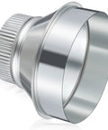 Close-up of 6 Inch To 4 Inch Duct Reducer Galvanized Steel Air Duct Adapter Round Crimped Pipe Connector Fitting for HVAC Systems
