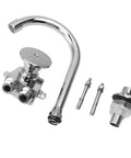 Fauitay Foot Pedal Faucet Hands Free Kitchen Faucet with Touchless Foot Control Valve for Standard Kitchen Sinks parts, chrome finish, including water control switch.