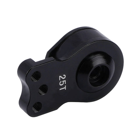 DJX aluminum 25T servo horn, black, 3-hole adjustable hi-torque RC car/boat part