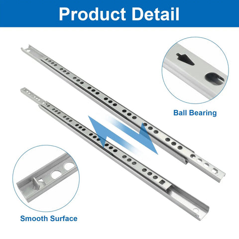 12 Inch Small Narrow Drawer Slide Pair Heavy Duty Ball Bearing Extensions For Cabinet Fits Tight Spots Like A Dream Full Extension Telescoping Tracks Includes All Mounting Hardware with smooth surface detail.