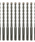 10 Pack 5/32 Inch SDS Plus Rotary Hammer Drill Bits Set, carbide tipped for brick masonry stone and concrete, 6 inch length